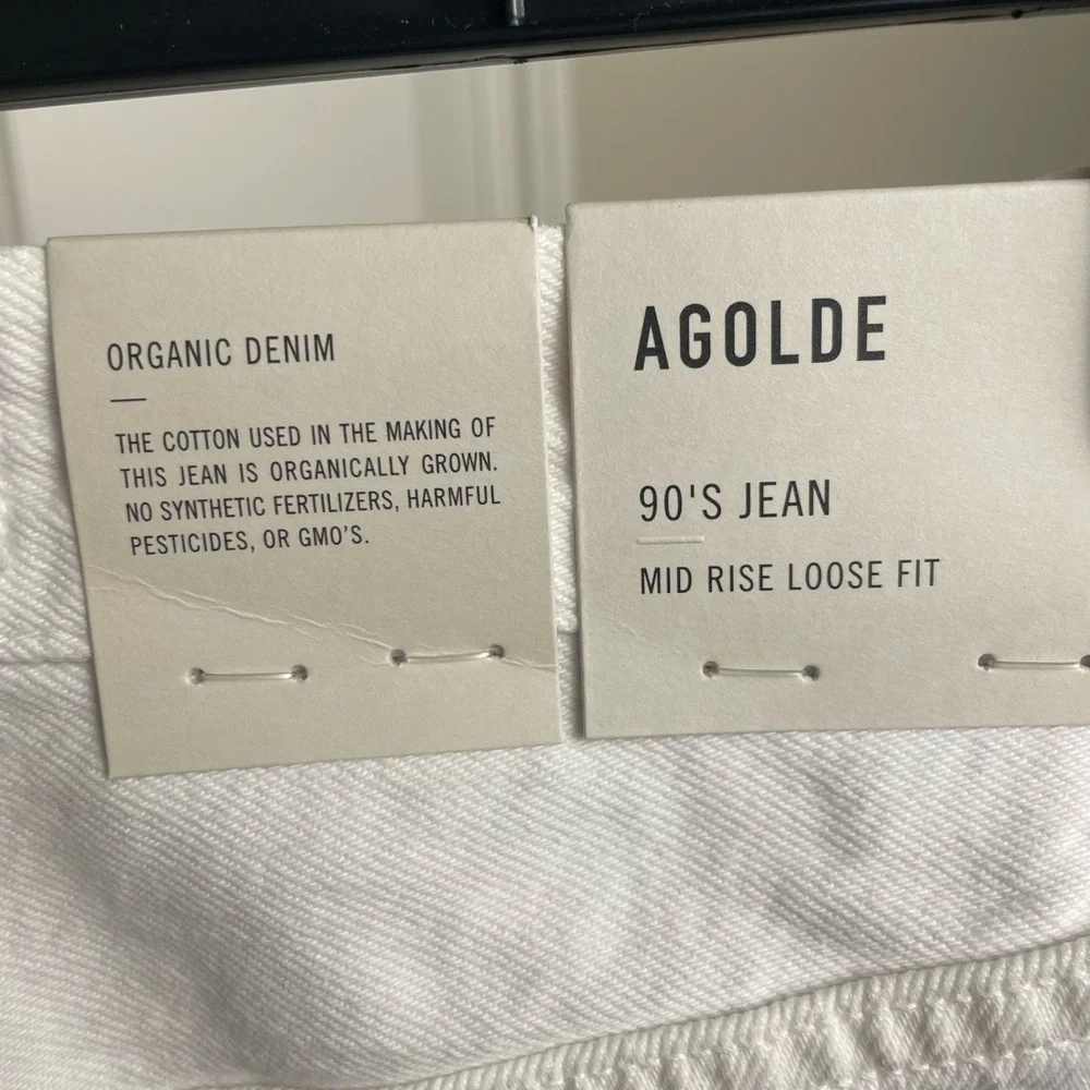 AGOLDE 90s Mid- high rise (13”) Loose Fit Jeans in WHITE VANISH spring vacation - Picture 9 of 15